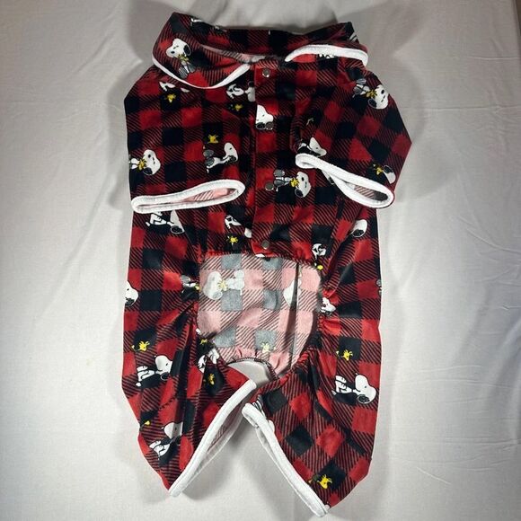 Snoopy Peanuts Dog Pajamas red and black plaid Berkshire Pet collection Medium - Picture 3 of 11